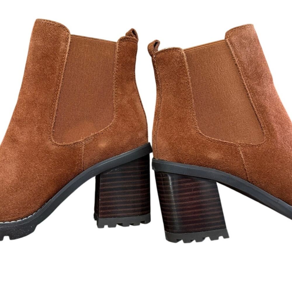 Franco Sarto Trent Women’s Ankle Boots Russet Brown Suede Leather Sz 7.5 WNWB - Picture 6 of 16